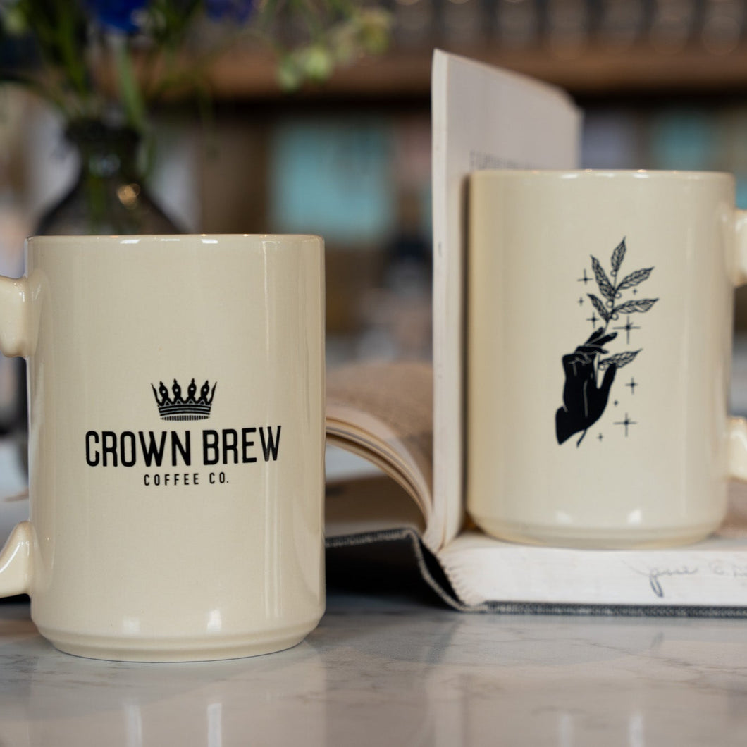 Cream Mug (15oz) - Black Print